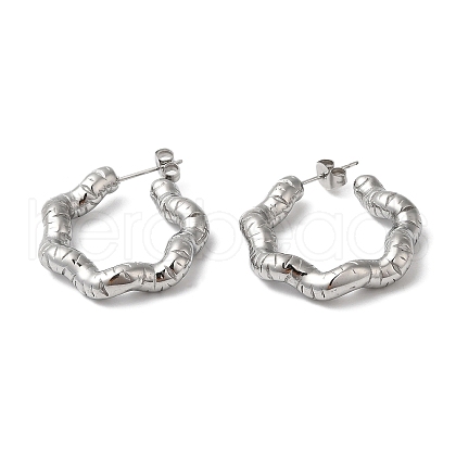 Non-Tarnish 304 Stainless Steel Ring Stud Earring EJEW-K244-37P-1