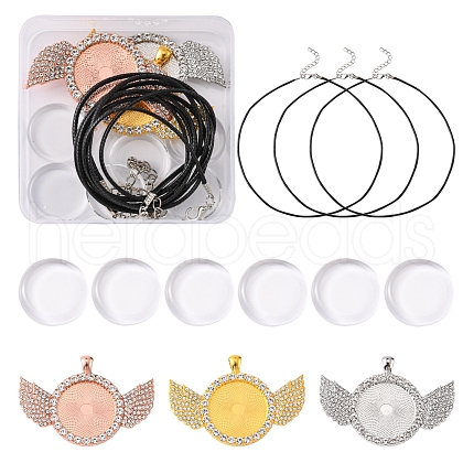 DIY Wing Pendant Necklace Making Kit DIY-FS0003-05-1