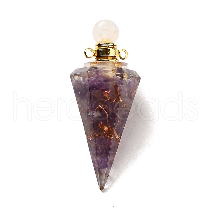 Natural Amethyst Perfume Bottle Pendants G-H285-01G-01-1