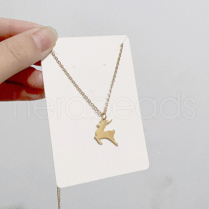 Christmas Stainless Steel Pendant Cable Chain Necklaces NG7275-2-1
