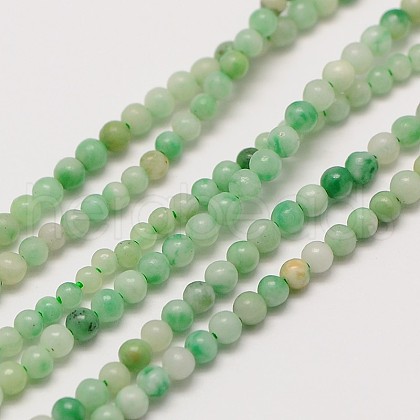 Natural Gemstone Qinghai Jade Round Beads Strands G-A130-2mm-07-1