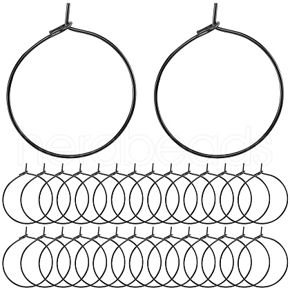 SUNNYCLUE 50Pcs 304 Stainless Steel Hoop Earring Findings STAS-SC0007-29-1