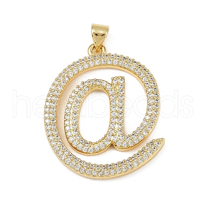 Brass Micro Pave Cubic Zirconia Pendants KK-S526-13G-C-1