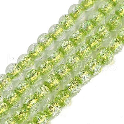 Handmade Foil Lampwork Beads Strands FOIL-K003-06B-12-1
