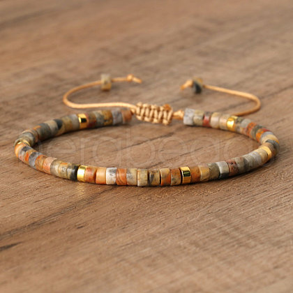 Natural Crazy Agate Beaded Braided Bracelets QH4784-20-1
