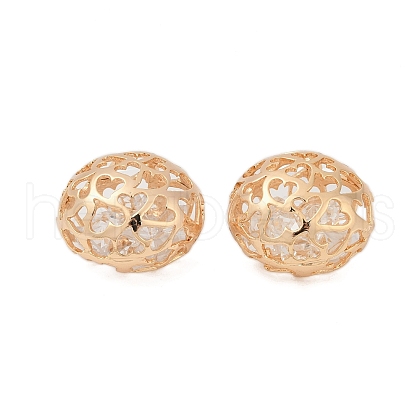Brass with Clear Cubic Zirconia Pendants KK-G532-24G-1