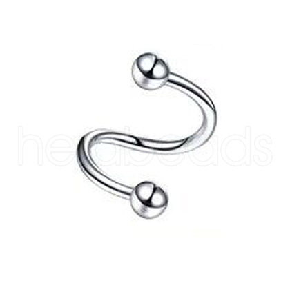 316L Surgical Stainless Steel Round Spiral Lip Rings for Woman Men WGF7124-03-1
