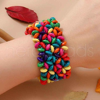 Bohemia & Ethnic Style Wood Stretch Bracelets for Women WG33998-05-1