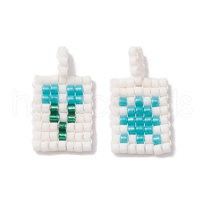 Seed Beads Beaded Charms PALLOY-MZ00256-05-1