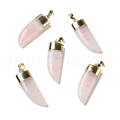 Natural Rose Quartz Pendants G-P474-04G-02-1