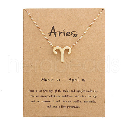 Twelve Constellations Alloy Pendant Necklaces WG2D4F2-02-1