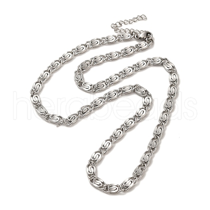 304 Stainless Steel Lumachina Chain Necklaces NJEW-C060-01C-P-1