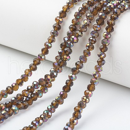 Electroplate Transparent Glass Beads Strands EGLA-A034-T4mm-R11-1
