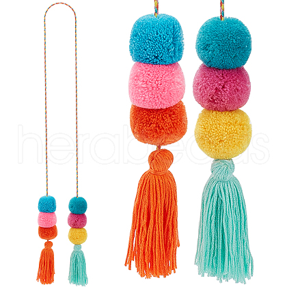Polyester Tassel Pendant Decoration HJEW-WH20003-04A-05-1