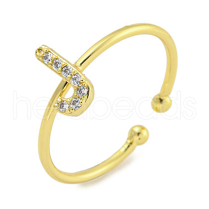 Rack Plating Brass Open Cuff Rings for Women RJEW-F162-02G-J-1
