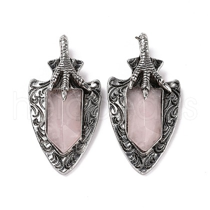 Natural Rose Quartz Faceted Big Pendants G-L524-03AS-08-1