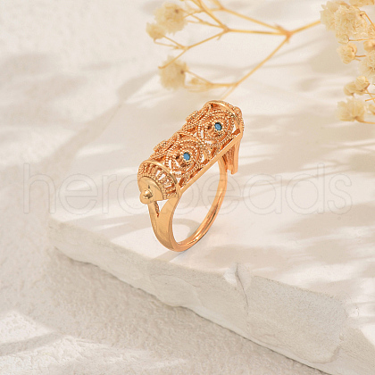 Brass Pave Cubic Zirconia Geometric Finger Rings for Women OE9222-2-1