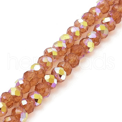 Baking Painted Transparent Glass Beads Strands DGLA-A034-J6mm-B01-1