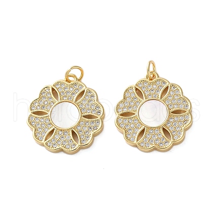 Brass Micro Pave Cubic Zirconia Pendants KK-U070-17A-G-1