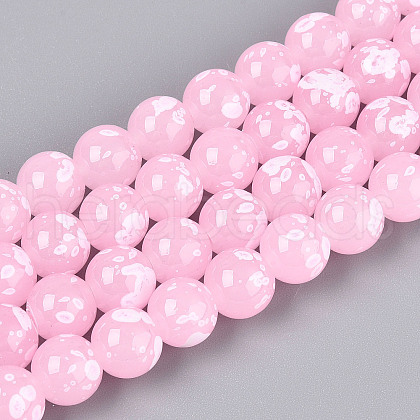 Baking Paint Glass Beads Strands DGLA-N015-10mm-02-1