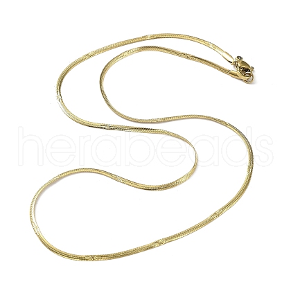 304 Stainless Steel Flat Snake Chain Necklaces for Women NJEW-D058-03G-1