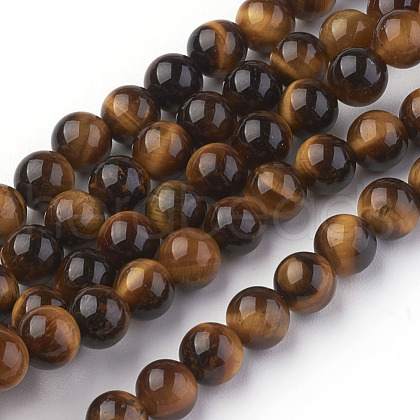 Natural Tiger Eye Beads Strands G-G099-6mm-5-1