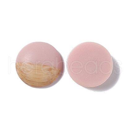 Two Tone Wood Grain Frosted Imitation Leather Style Resin Cabochons RESI-G053-01B-1
