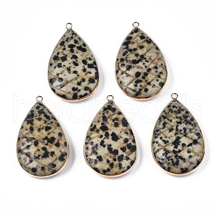 Natural Dalmatian Jasper Pendants G-N326-108B-1