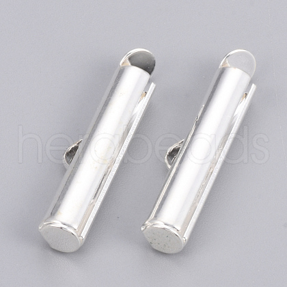 Brass Slide On End Clasp Tubes KK-Q747-11F-S-1