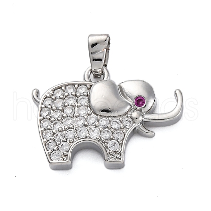 Brass Micro Pave Cubic Zirconia Pendants KK-V009-29G-1