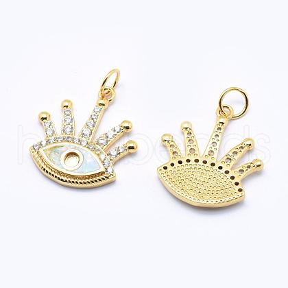 Brass Micro Pave Cubic Zirconia Pendants ZIRC-E126-B06-1