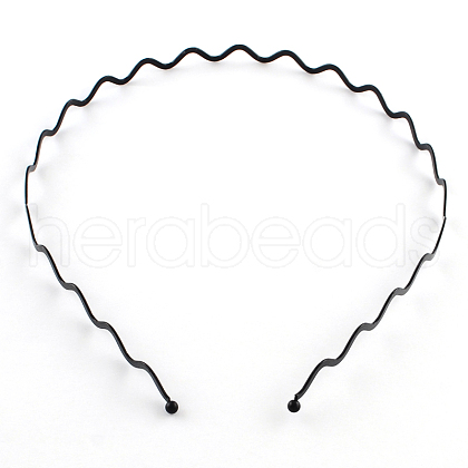 Hair Accessories Iron Wavy Hair Band Findings OHAR-Q043-08-1