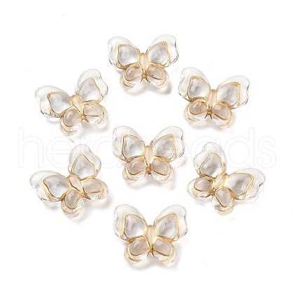 Metal Enlaced Transparent Acrylic Beads MACR-M045-01-1