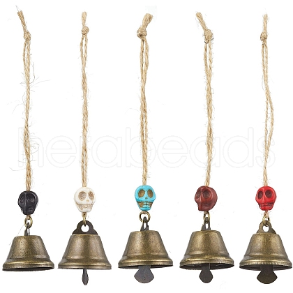 Iron Bell Pendant Decorations HJEW-JM02175-1