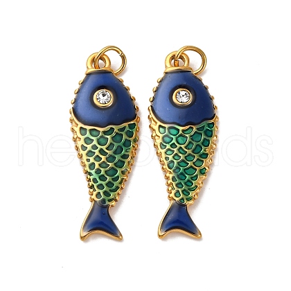 304 Stainless Steel Enamel Pendants STAS-H475-07G-1