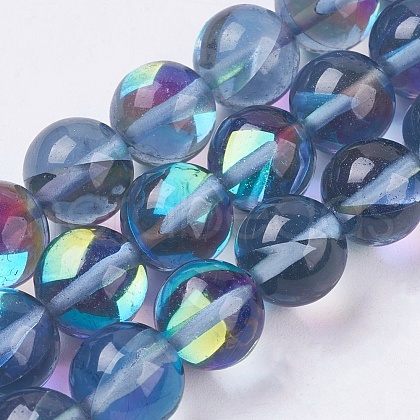 Synthetic Moonstone Beads Strands G-E468-H01-10mm-1