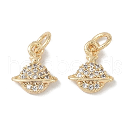 Brass Micro Pave Clear Cubic Zirconia Pendants KK-S367-16A-1
