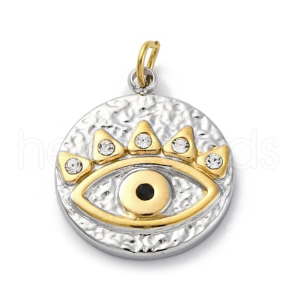 304 Stainless Steel Crystal Rhinestone Pendants STAS-E550-23G-1