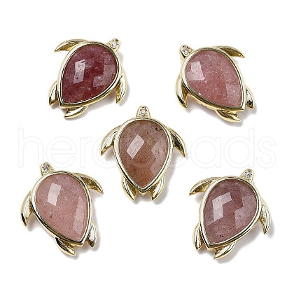 Natural Strawberry Quartz Pendants G-U019-02G-06-1