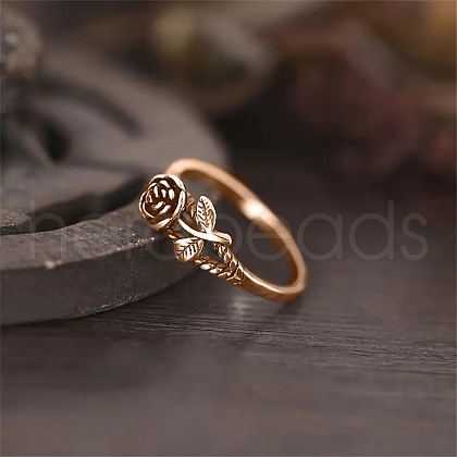 Alloy Rose Finger Rings WG6B24B-09-1