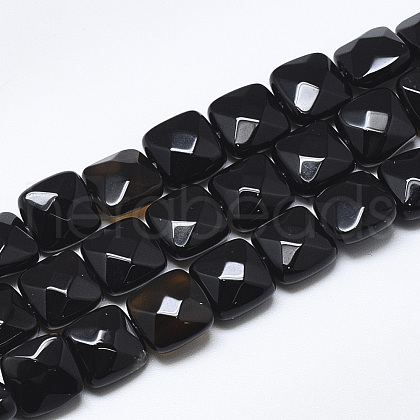 Dyed & Heated Natural Black Agate Beads Strands G-S357-D01-11-1