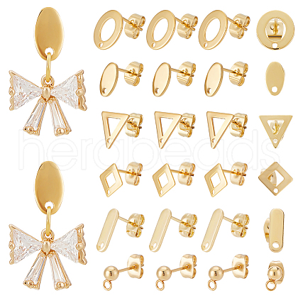 Unicraftale 72Pcs 6 Styles 201 & 304 Stainless Steel Stud Earring Findings STAS-UN0059-22-1