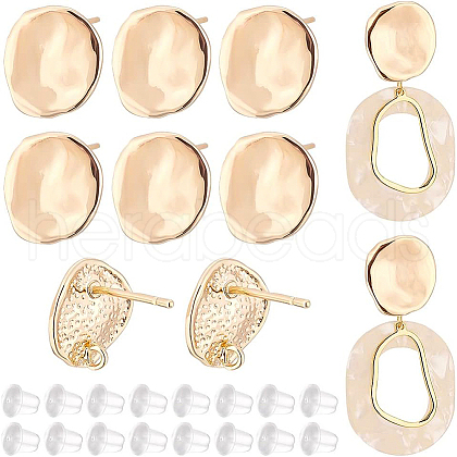 BENECREAT 10Pcs Brass Stud Earring Findings KK-BC0008-60-1