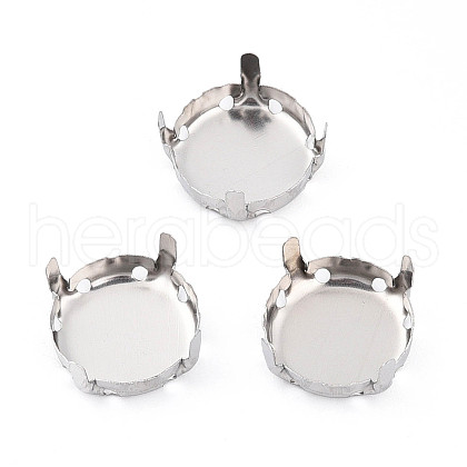 201 Stainless Steel Sew on Prong Settings STAS-T032-01-14mm-P-1