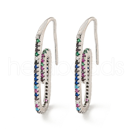 Rack Plating Brass Micro Pave Clear Cubic Zirconia Dangle Earring EJEW-C102-04P-02-1