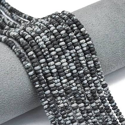 Natural Snowflake Obsidian Beads Strands G-P575-A23-4x2mm-1