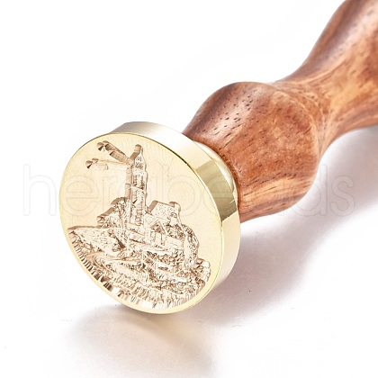Brass Wax Seal Stamp AJEW-EO44-C05-1