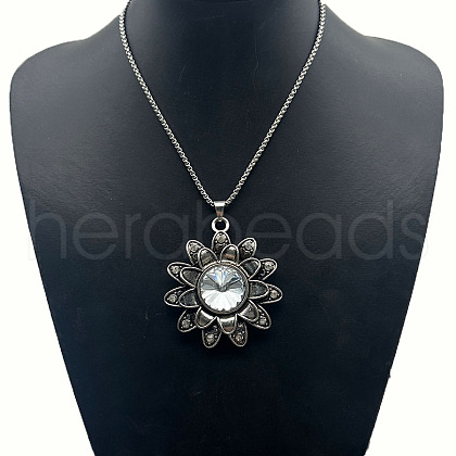 Fashionable Simple Alloy Rhinestone Pendant Necklaces XI3404-2-1