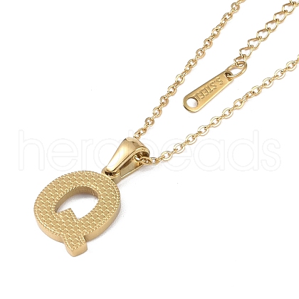 Ion Plating(IP) Initial Letter 304 Stainless Steel Pendant Necklaces NJEW-M199-01G-Q-1
