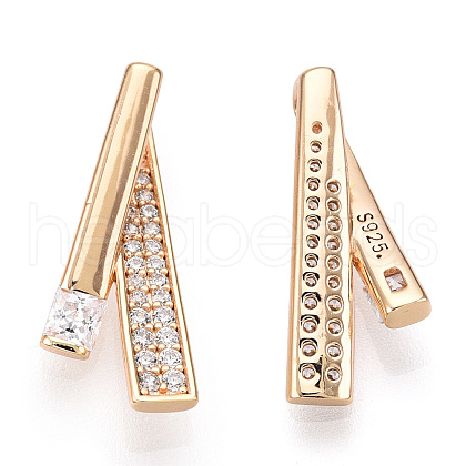 925 Sterling Silver Micro Pave Cubic Zirconia Pendants STER-T004-17G-1